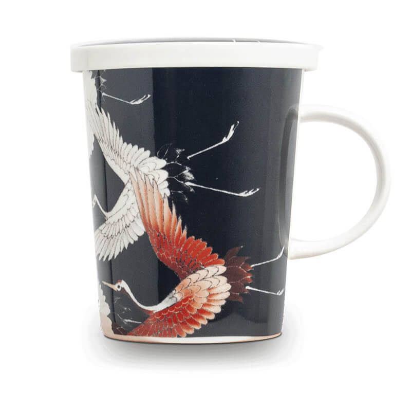 Tea mug with filter Crane black Ø9,5 cm | H11 cm 6007497