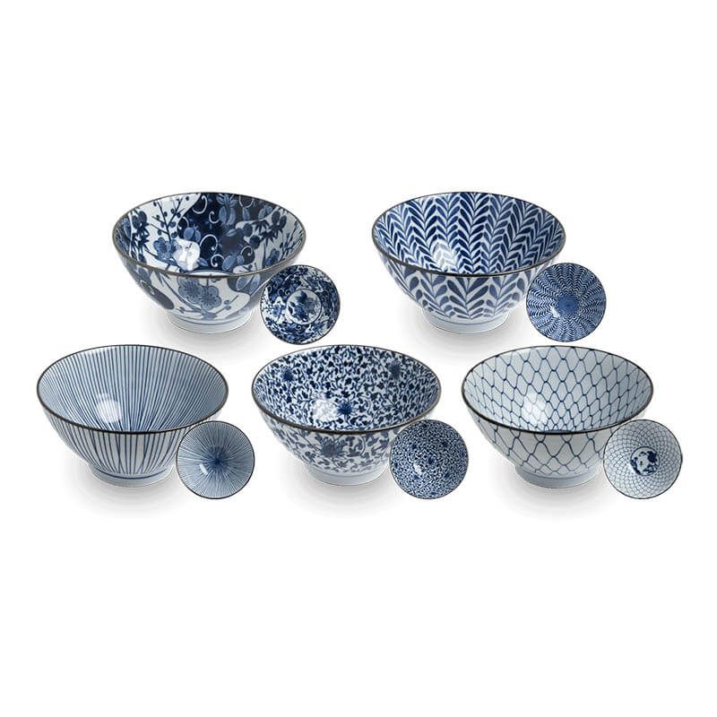 Japanese bowls Blue pattern | Ø18 cm | H9 cm 6040021