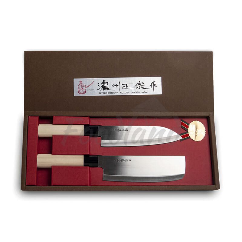 Japanese knife SATAKE Set Santoku + Nakiri  L17,5 cm